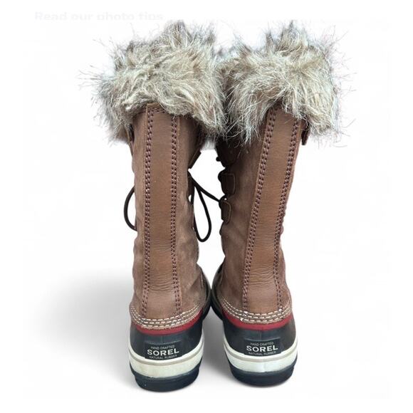 Sorel Joan of Arctic Brown Fur Snow Winter Boots Womens Size 6 Waterproof - Picture 5 of 9